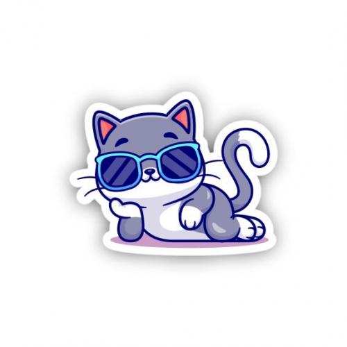 Premium Aufkleber Sticker - COOL CAT